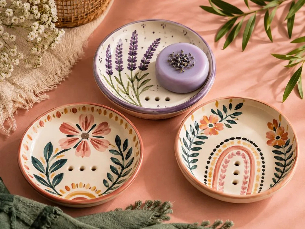 Hand-Painted Clay Soap Dishes