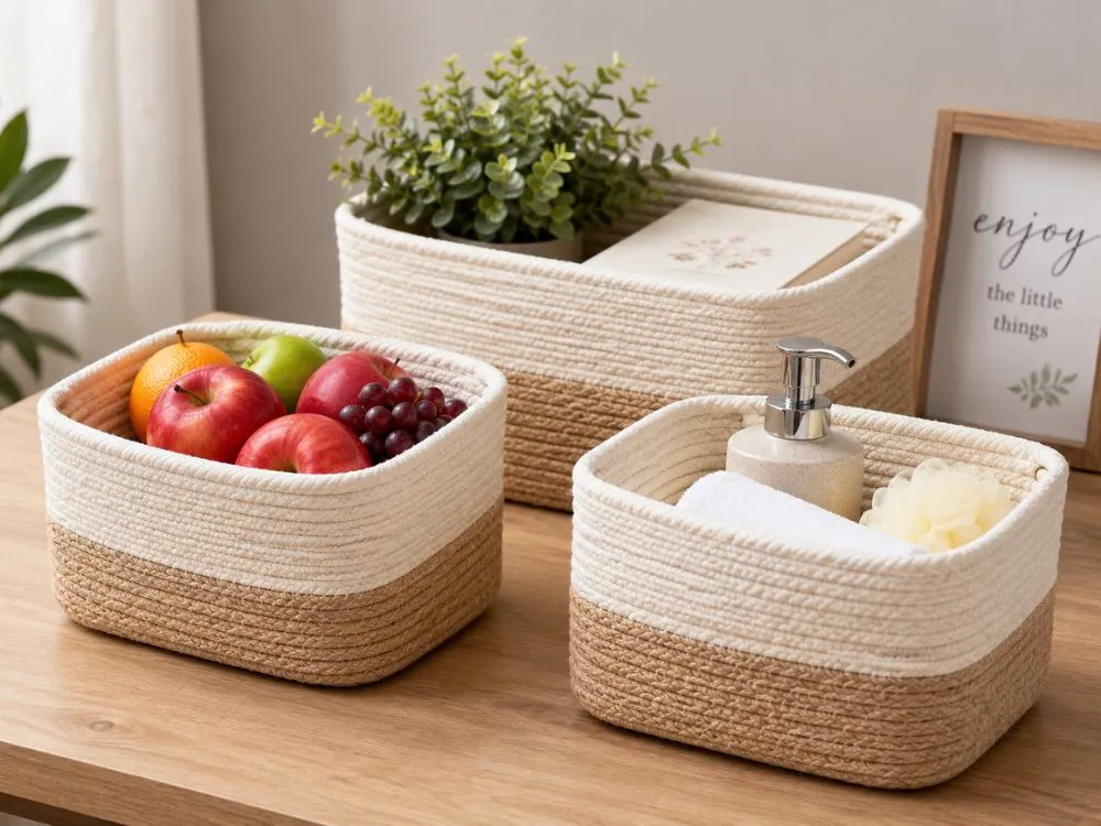 Modern Farmhouse Rope Baskets