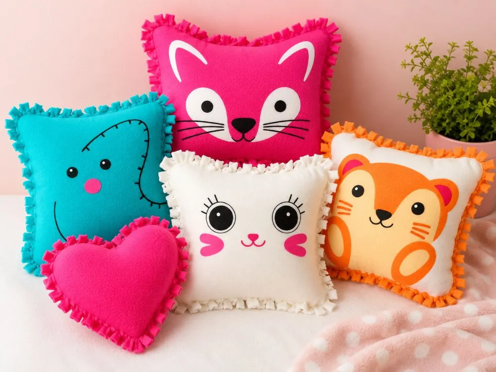 No-Sew Fleece Pillows