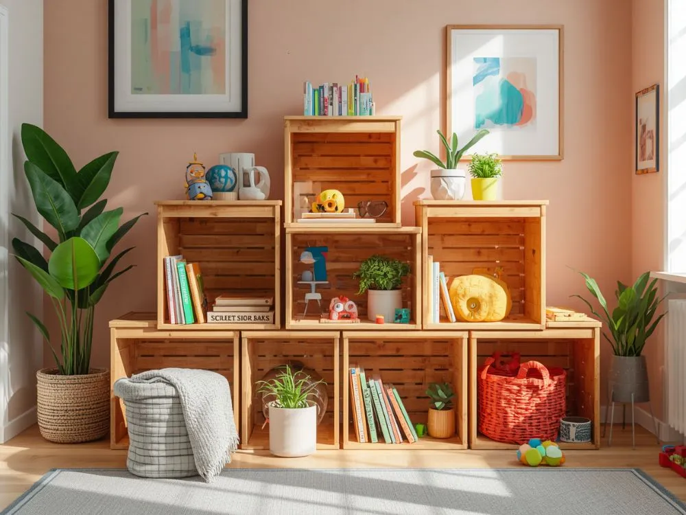 Stackable Wooden Storage Crates