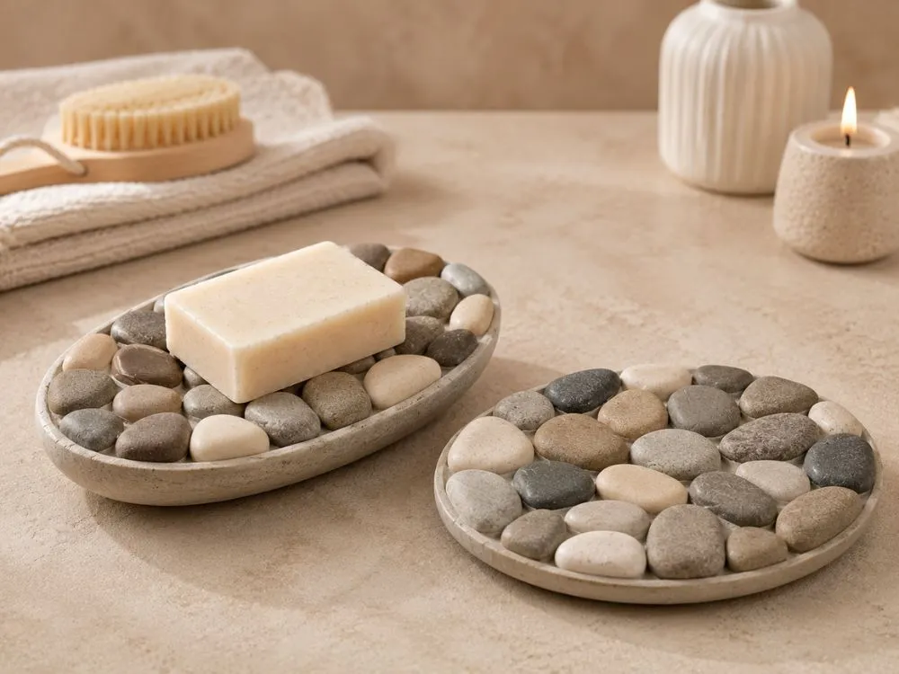 Stone Pebble Soap Dishes