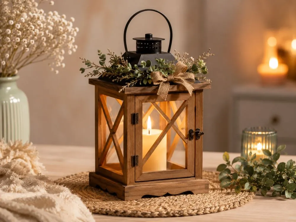 Wooden Candle Lantern