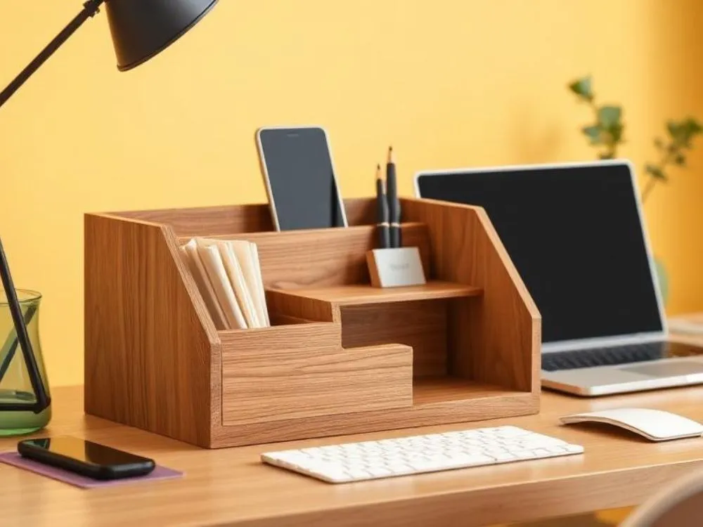 Wooden Desk Organizer