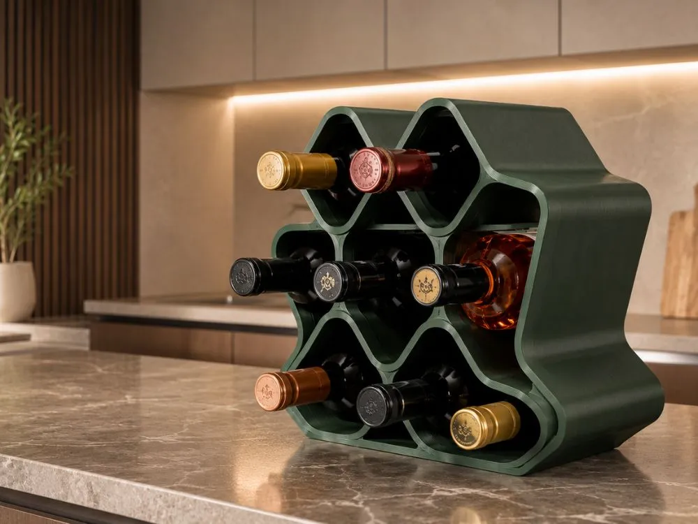 3D Printed Modern Bottle Storage Rack