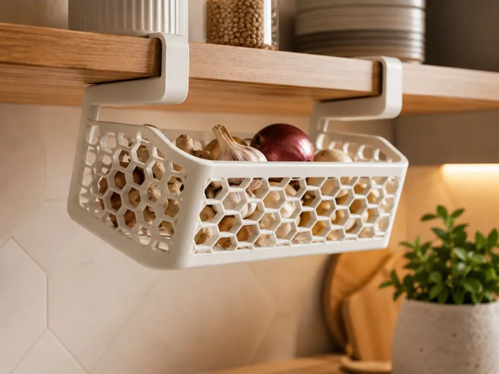 3D Printed Under-Shelf Hanging Basket
