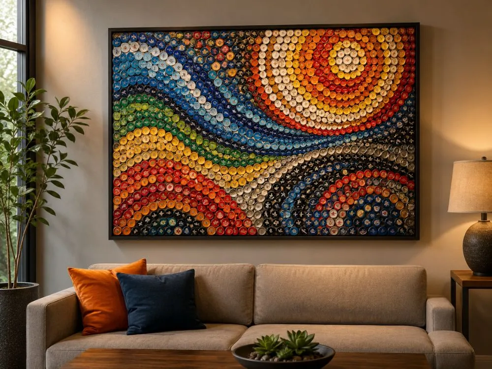 Bottle Cap Mosaic Art