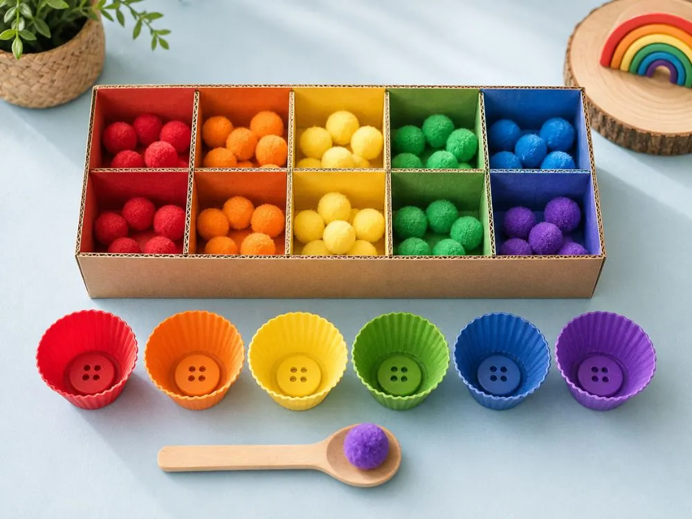 Color Sorting Pom-Pom Kit