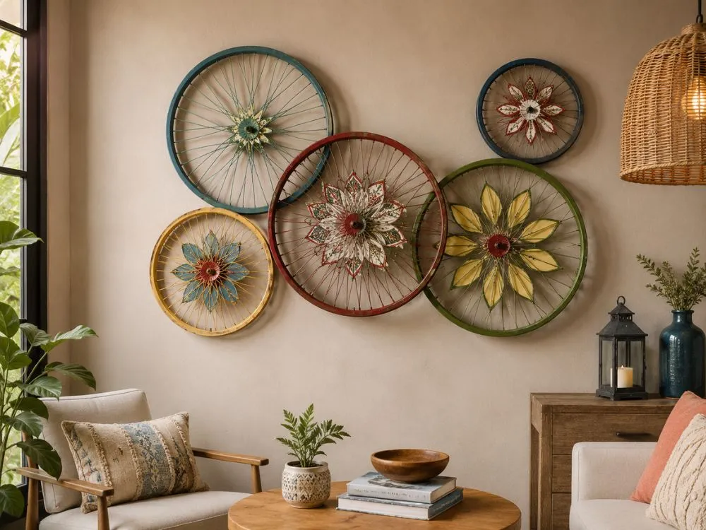 Cute Bicycle Wheel Wall Decor