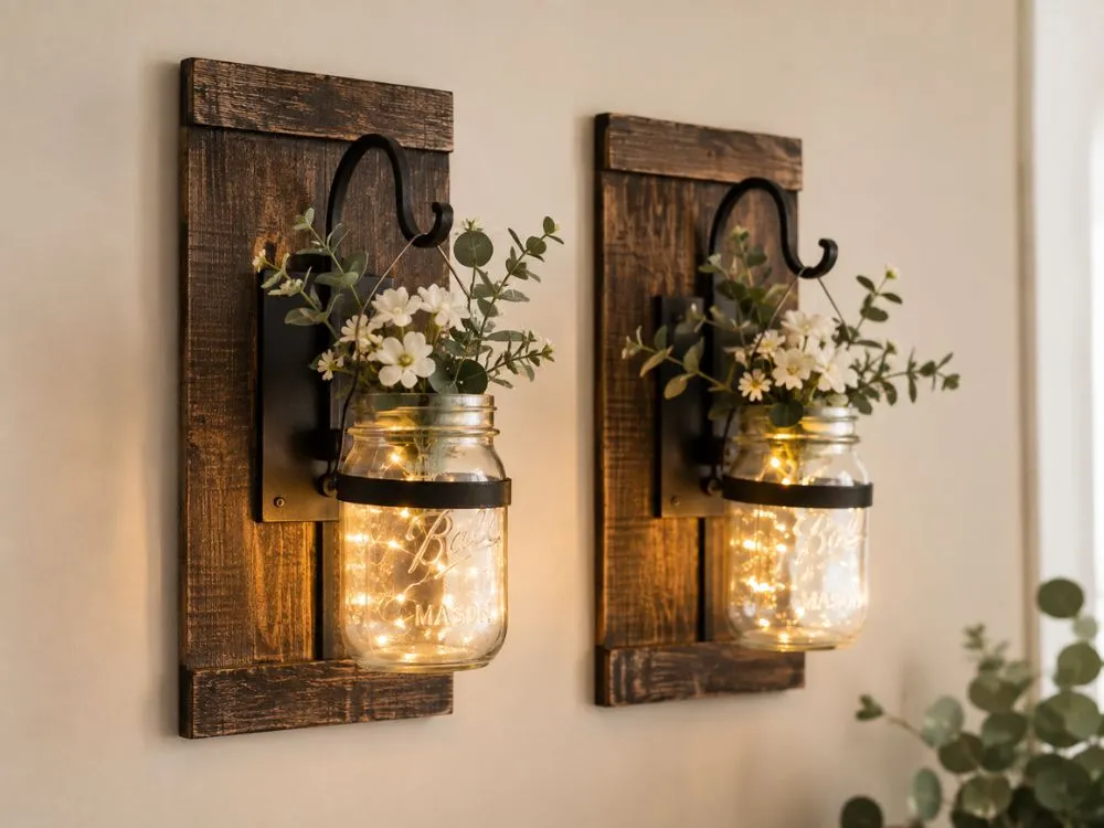 Cute Mason Jar Wall Sconces