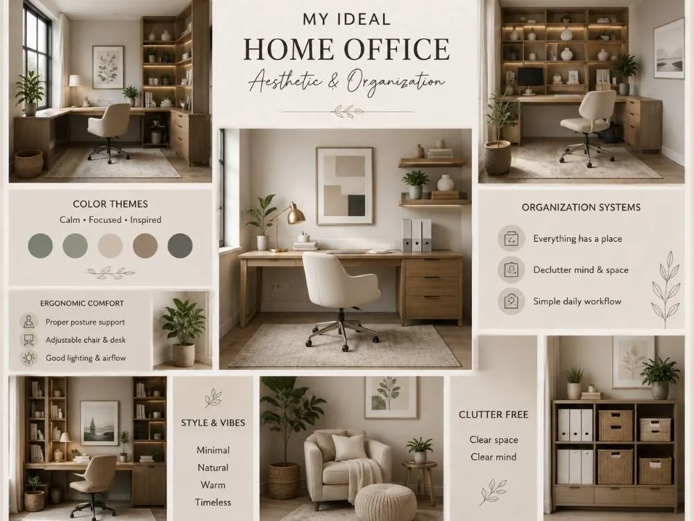 Home Office Aesthetic & Organization Board