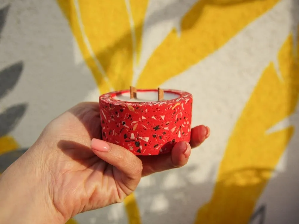 Jesmonite Terrazzo Candle Holder