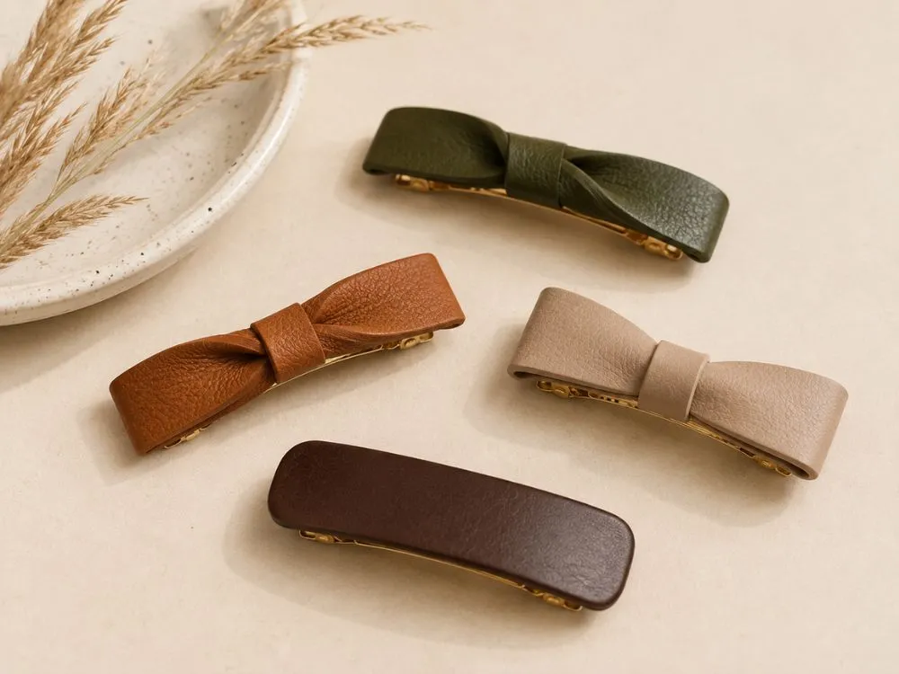 Leather Hair Barrettes