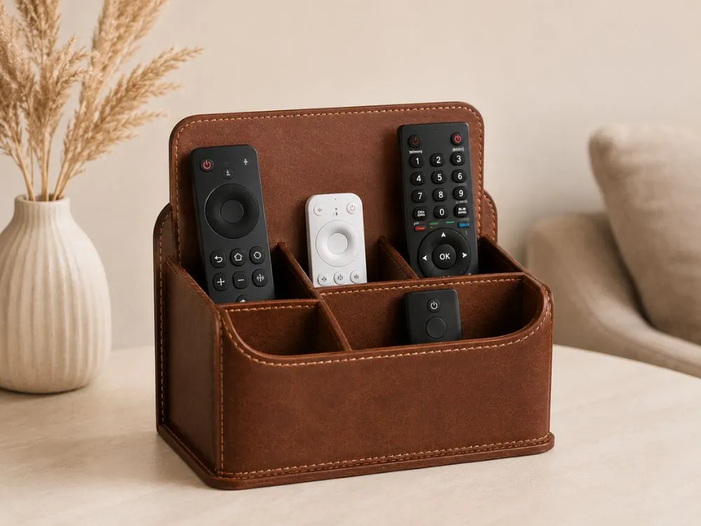 Leather Remote Control Caddy