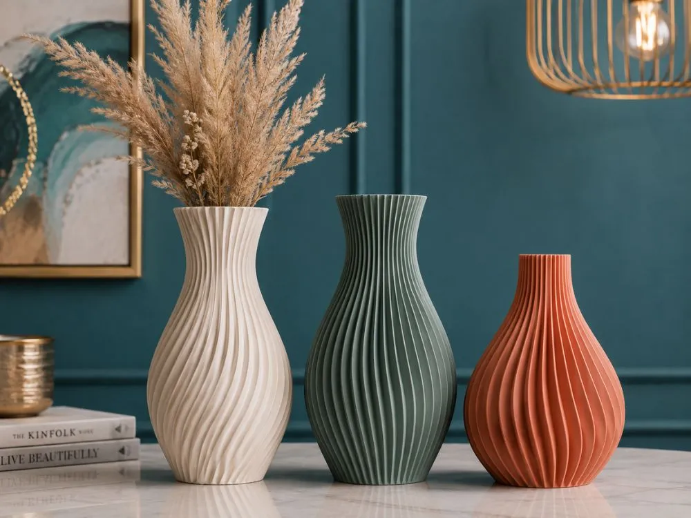 Ribbed Decorative Vases