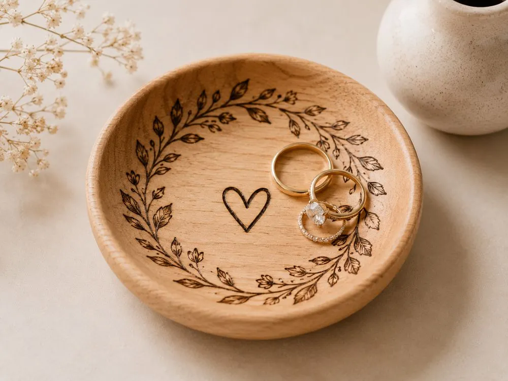 Wood-Burned Ring Dish