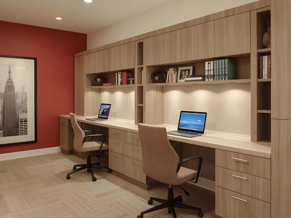 Shared Home Office Ideas: Built-In Desk Wall
