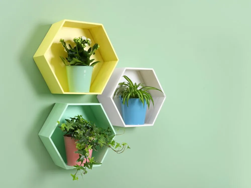 3d-Printed Hexagon Wall Shelves