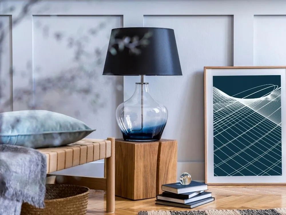 Glass Base Table Lamp for Home Office