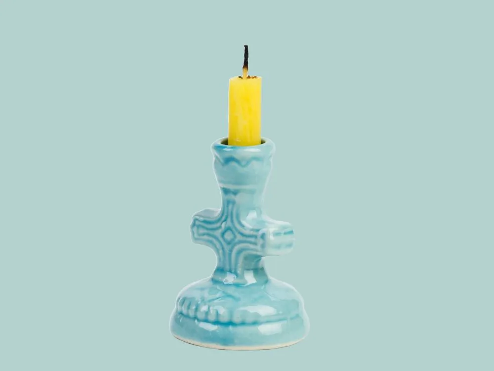 Hand-Painted Ceramic Candle Holder