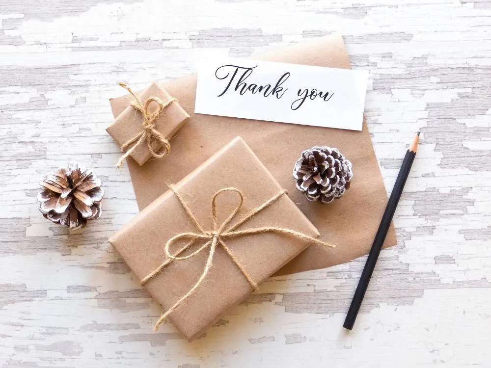 Handwritten Thank You Note on Packaging