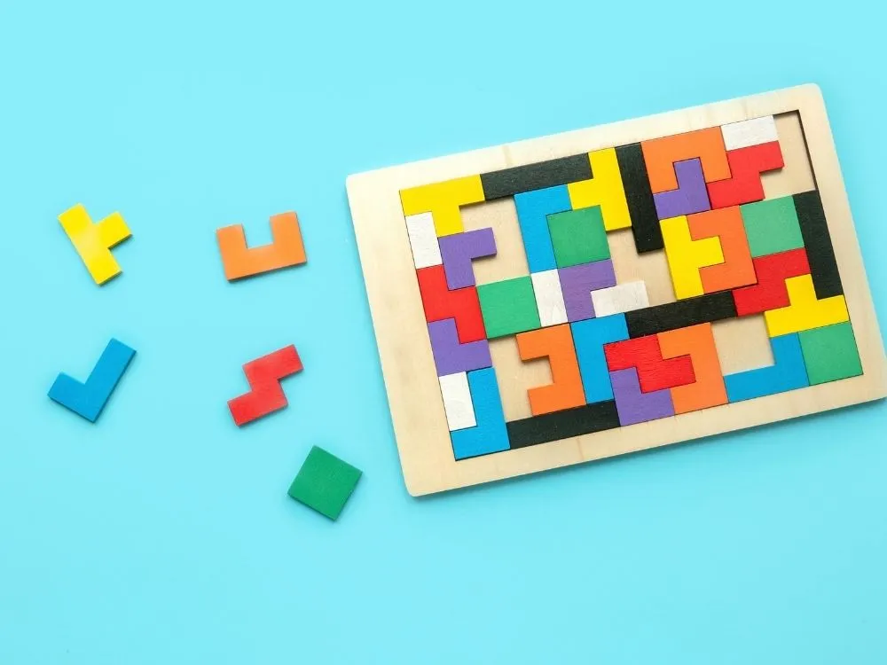 Painted Wooden Puzzle Board