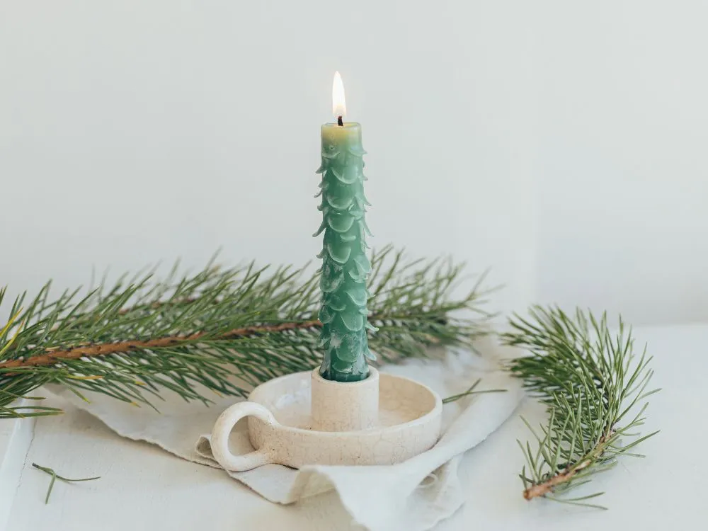 Scalloped Clay Candle Holder