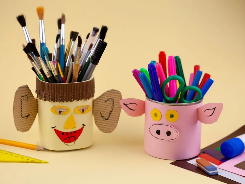 Tin Can Desk Organizer
