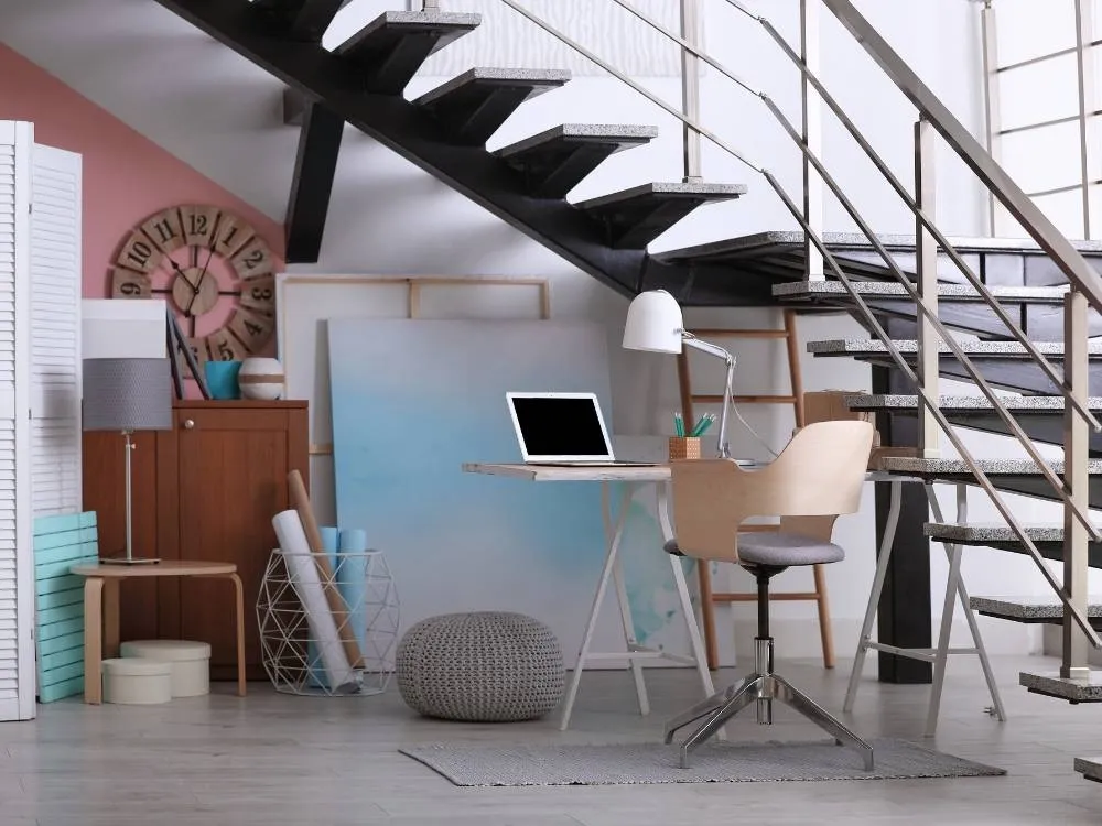 Under-Stairs Small Home Office