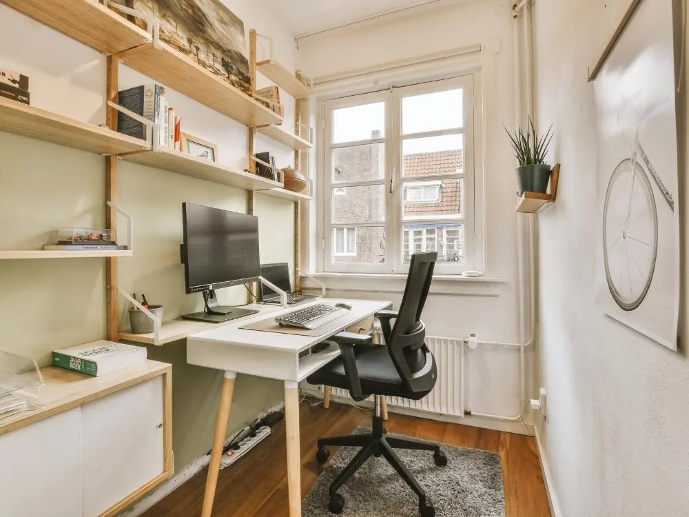 Vertical Wall Storage for Small Home Office