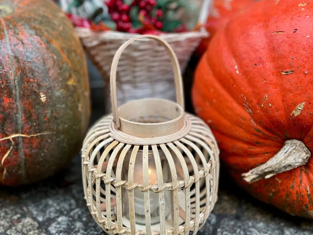 Woven Rattan Candle Holder