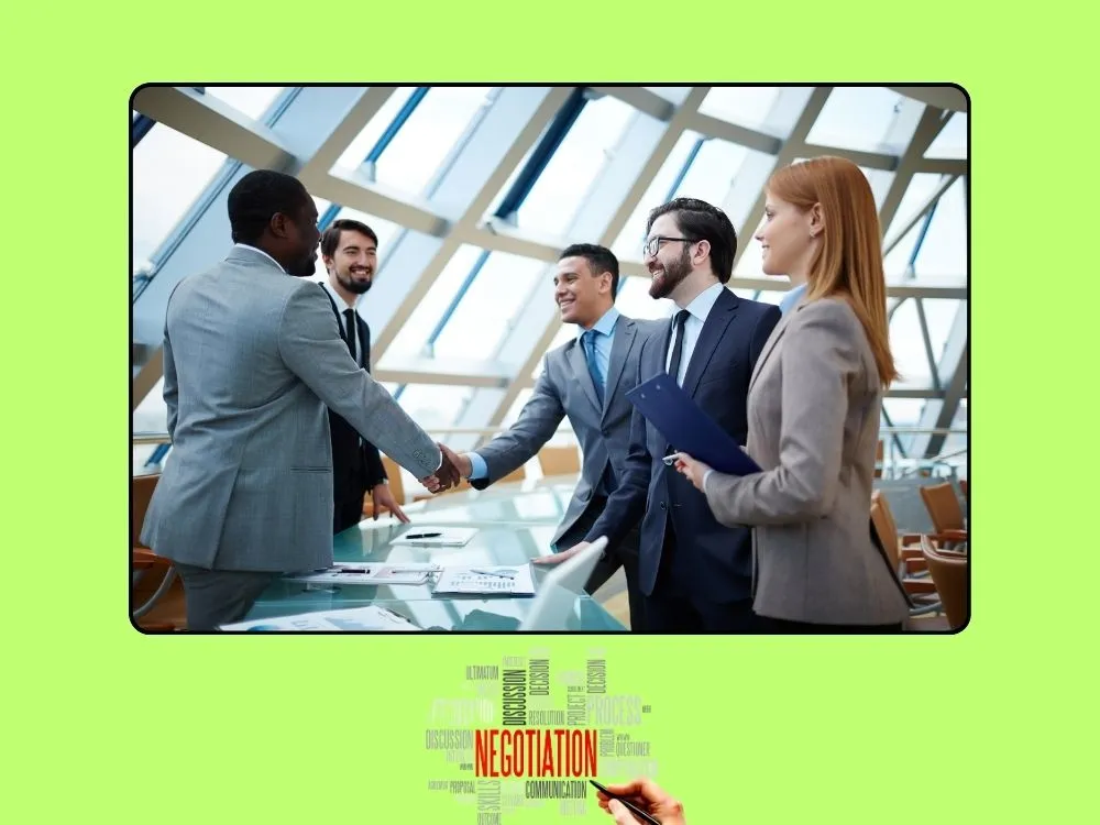 Negotiating with Vendors - An image symbolizing the negotiation process with suppliers or vendors to optimize business expenses.