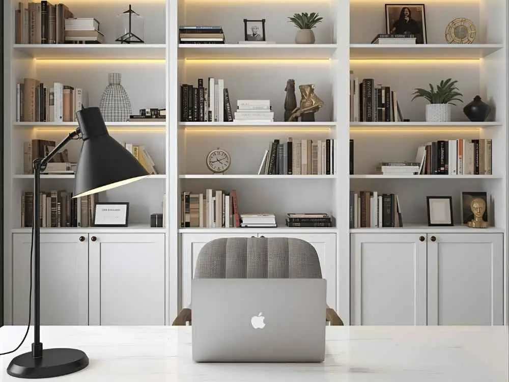 Bookshelf virtual meeting background