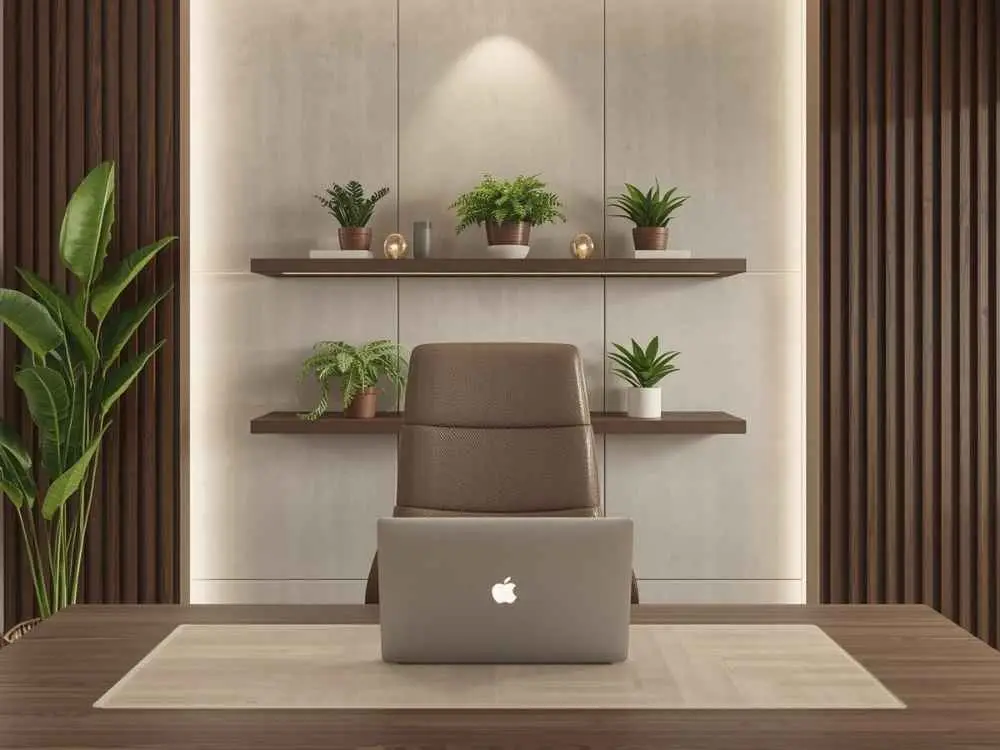 Indoor Plants Setup for Home Office Background