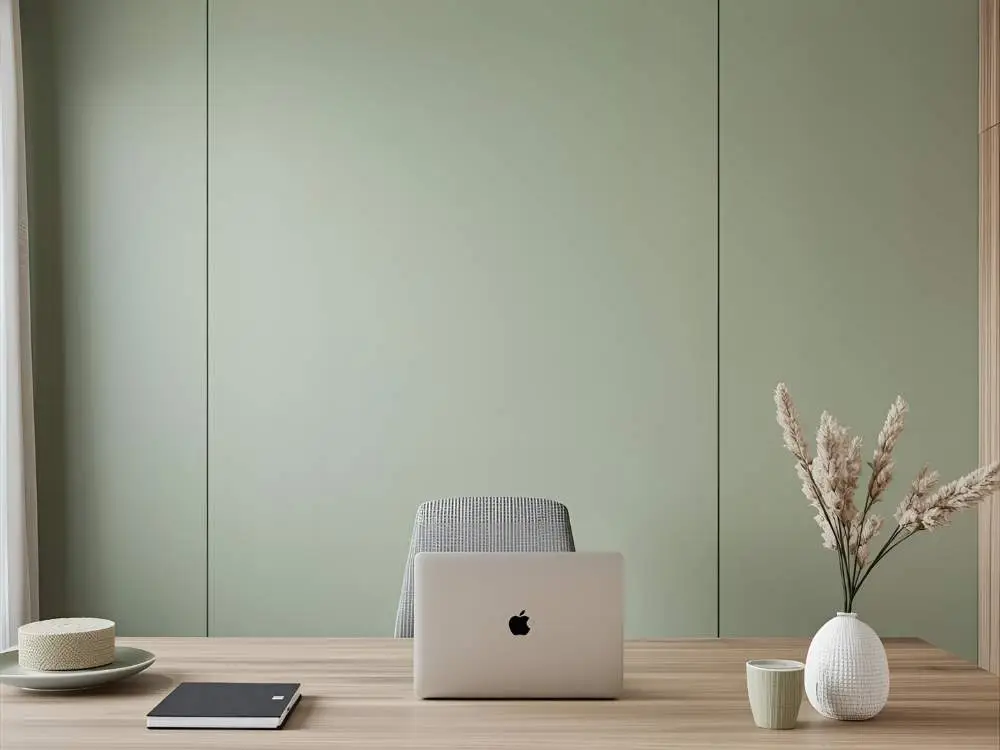 Neutral Accent Wall for Virtual Meeting