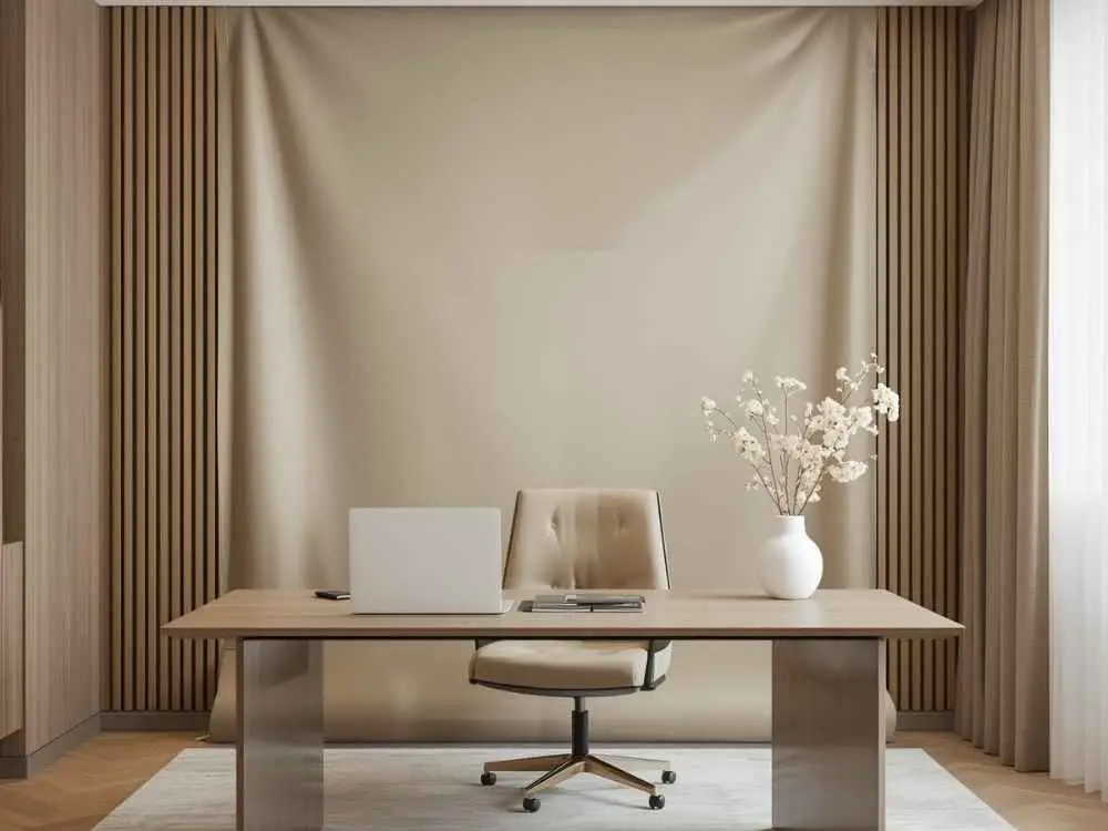 Neutral Fabric Office Backdrop