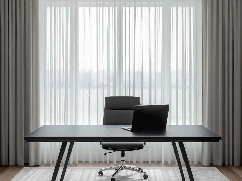 Window With Soft Curtains for Virtual Meeting Background