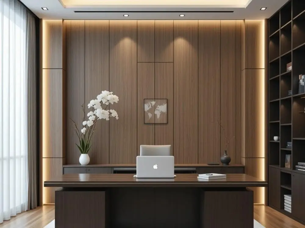 Wooden Texture Home Office Background